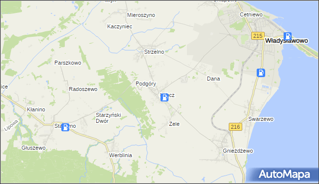 mapa Łebcz, Łebcz na mapie Targeo