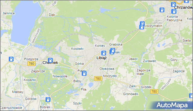 mapa Libiąż, Libiąż na mapie Targeo
