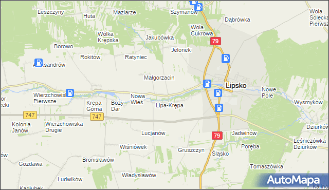 mapa Lipa-Miklas, Lipa-Miklas na mapie Targeo