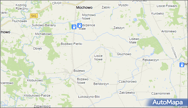 mapa Lisice Nowe, Lisice Nowe na mapie Targeo