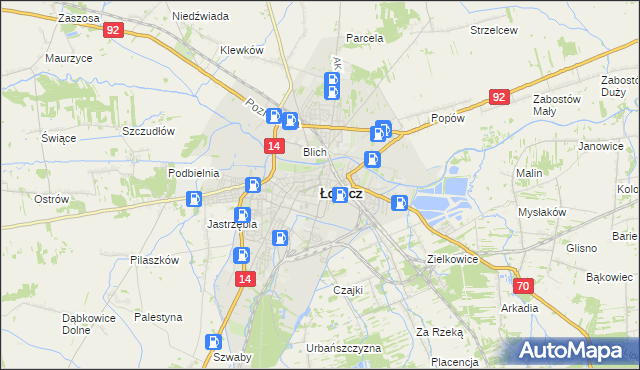 mapa Łowicza, Łowicz na mapie Targeo