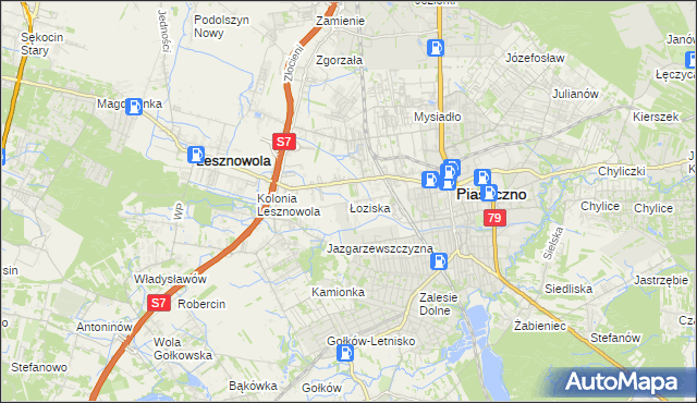 mapa Łoziska, Łoziska na mapie Targeo