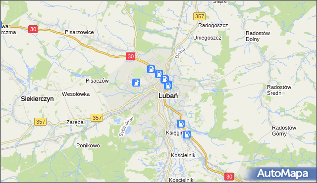 mapa Lubań, Lubań na mapie Targeo