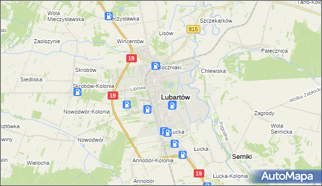 mapa Lubartów, Lubartów na mapie Targeo