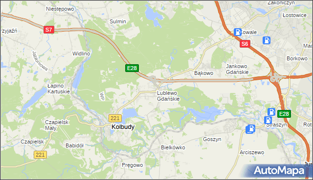 mapa Lublewo Gdańskie, Lublewo Gdańskie na mapie Targeo