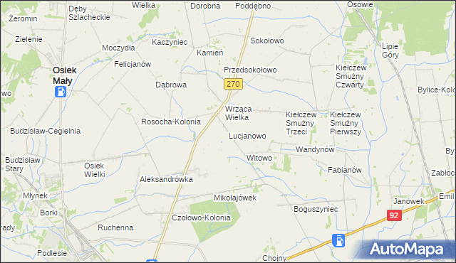 mapa Lucjanowo, Lucjanowo na mapie Targeo