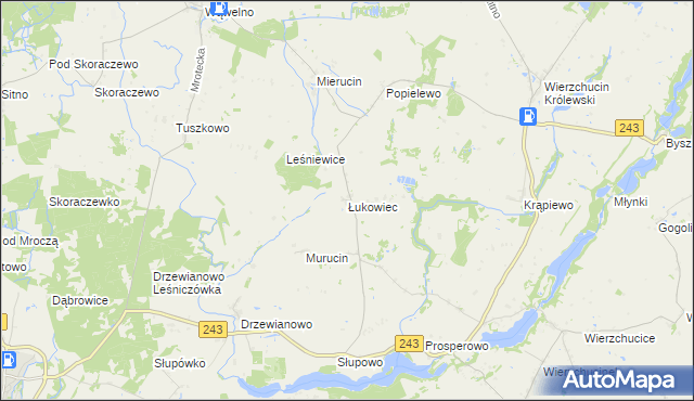 mapa Łukowiec gmina Sicienko, Łukowiec gmina Sicienko na mapie Targeo