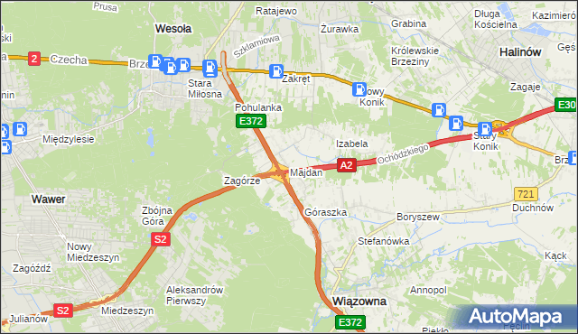 mapa Majdan gmina Wiązowna, Majdan gmina Wiązowna na mapie Targeo