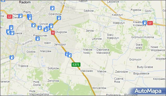 mapa Maków Nowy, Maków Nowy na mapie Targeo