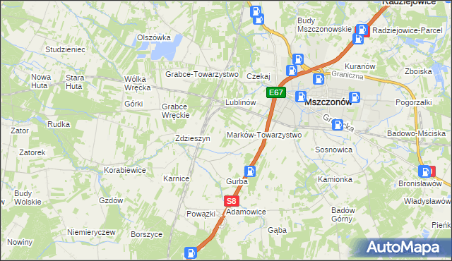 mapa Marków-Towarzystwo, Marków-Towarzystwo na mapie Targeo