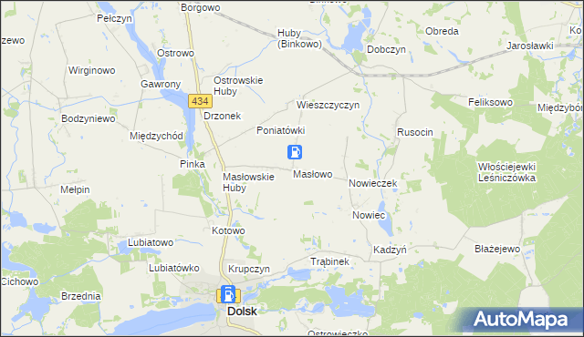 mapa Masłowo gmina Dolsk, Masłowo gmina Dolsk na mapie Targeo