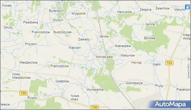 mapa Michalczew, Michalczew na mapie Targeo