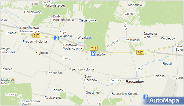 mapa Michałów gmina Rzeczniów, Michałów gmina Rzeczniów na mapie Targeo