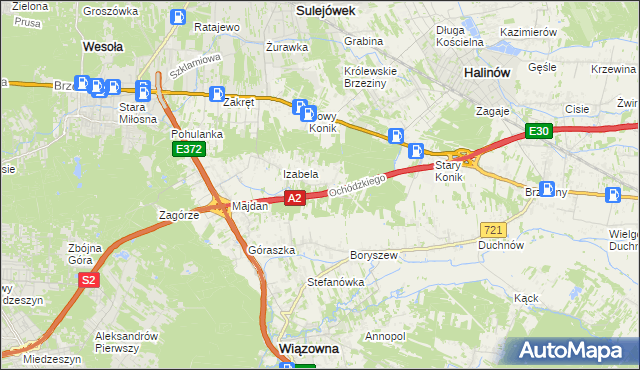 mapa Michałówek gmina Wiązowna, Michałówek gmina Wiązowna na mapie Targeo