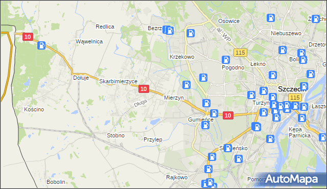 mapa Mierzyn gmina Dobra (Szczecińska), Mierzyn gmina Dobra (Szczecińska) na mapie Targeo