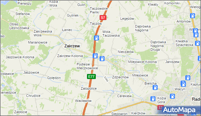 mapa Mleczków, Mleczków na mapie Targeo
