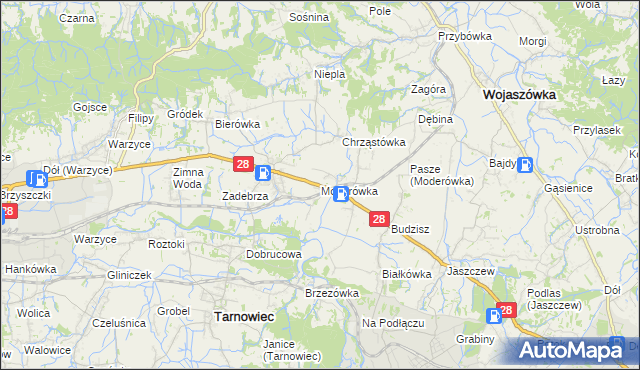 mapa Moderówka, Moderówka na mapie Targeo
