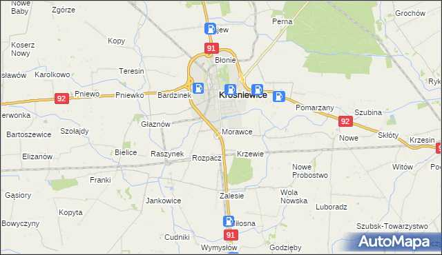 mapa Morawce, Morawce na mapie Targeo