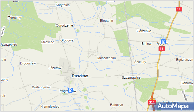 mapa Moszczanka gmina Raszków, Moszczanka gmina Raszków na mapie Targeo