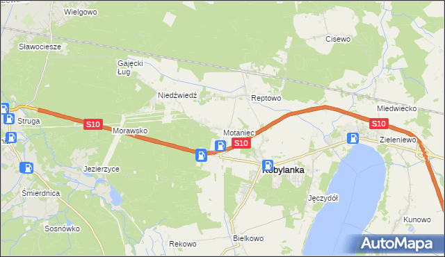 mapa Motaniec, Motaniec na mapie Targeo