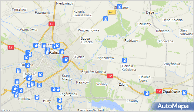 mapa Nędzerzew gmina Opatówek, Nędzerzew gmina Opatówek na mapie Targeo