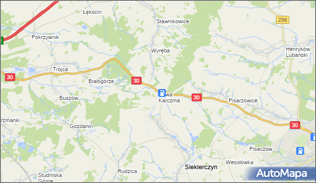 mapa Nowa Karczma gmina Siekierczyn, Nowa Karczma gmina Siekierczyn na mapie Targeo