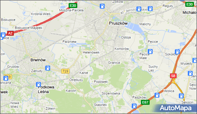 mapa Nowa Wieś gmina Michałowice, Nowa Wieś gmina Michałowice na mapie Targeo