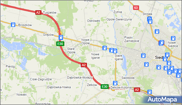 mapa Nowe Iganie, Nowe Iganie na mapie Targeo