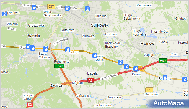 mapa Nowy Konik, Nowy Konik na mapie Targeo