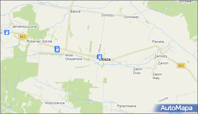 mapa Obsza, Obsza na mapie Targeo