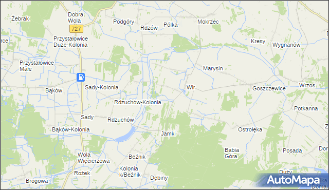 mapa Olszyna gmina Potworów, Olszyna gmina Potworów na mapie Targeo