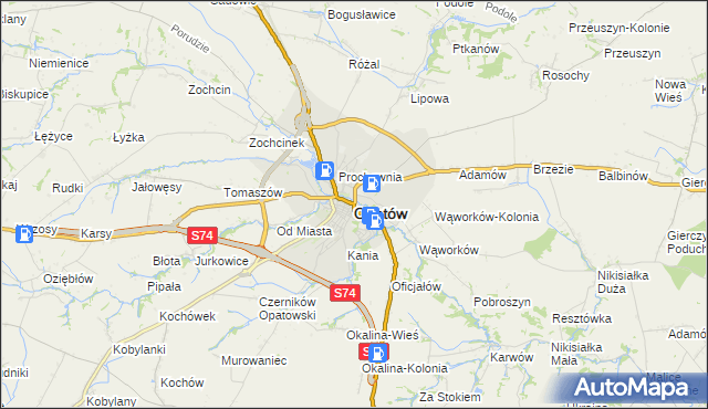 mapa Opatów, Opatów na mapie Targeo