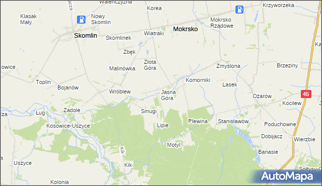 mapa Orzechowiec, Orzechowiec na mapie Targeo