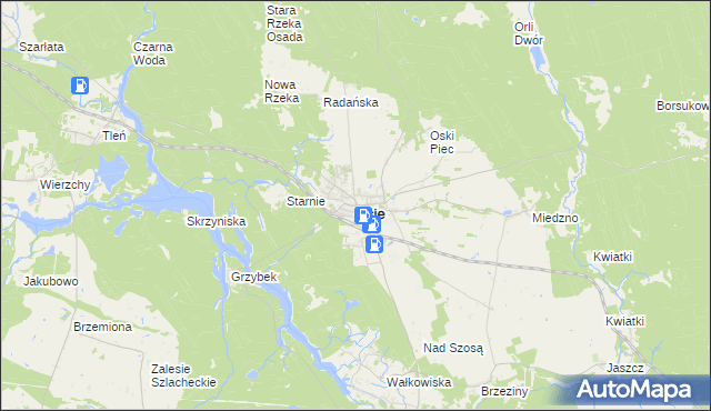 mapa Osie, Osie na mapie Targeo