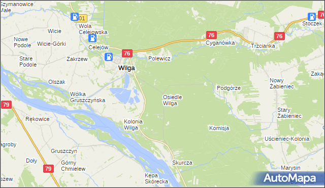 mapa Osiedle Wilga, Osiedle Wilga na mapie Targeo