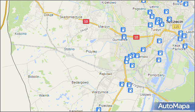 mapa Ostoja gmina Kołbaskowo, Ostoja gmina Kołbaskowo na mapie Targeo