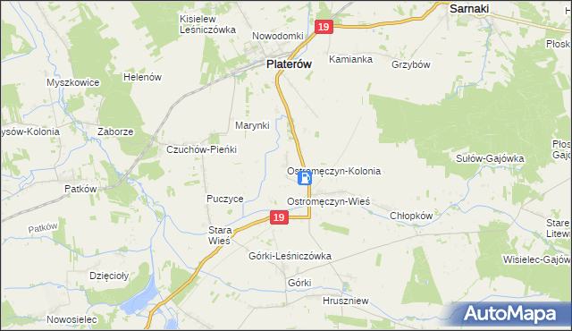 mapa Ostromęczyn-Kolonia, Ostromęczyn-Kolonia na mapie Targeo