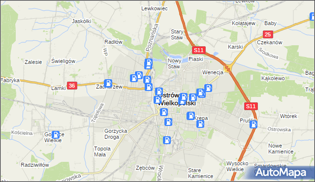 mapa Ostrów Wielkopolski, Ostrów Wielkopolski na mapie Targeo