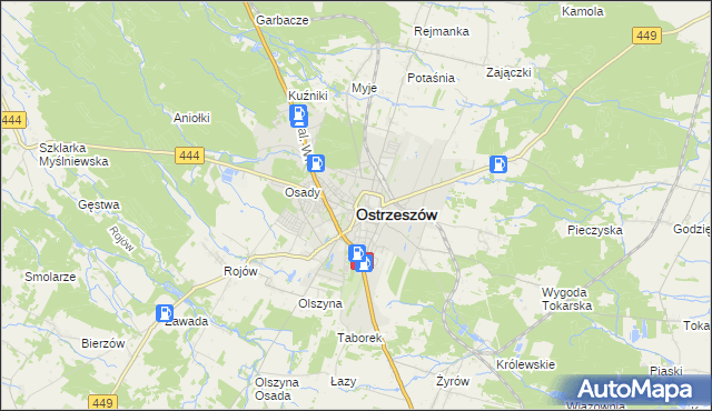 mapa Ostrzeszów, Ostrzeszów na mapie Targeo