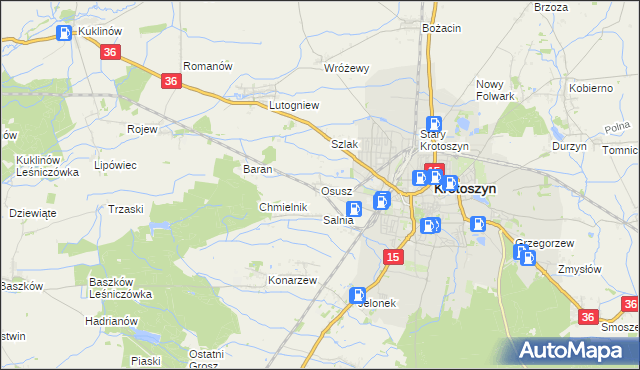 mapa Osusz, Osusz na mapie Targeo