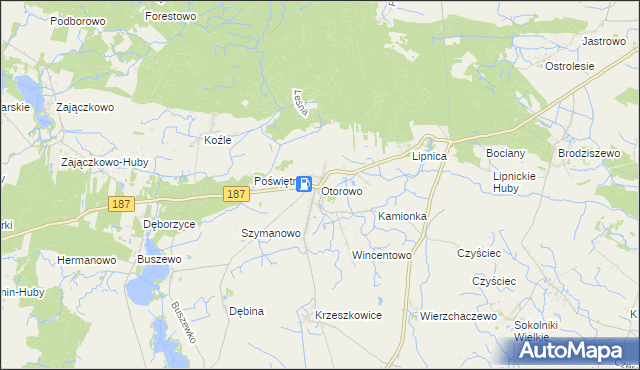 mapa Otorowo gmina Szamotuły, Otorowo gmina Szamotuły na mapie Targeo