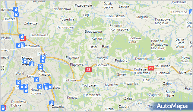 mapa Paszyn, Paszyn na mapie Targeo