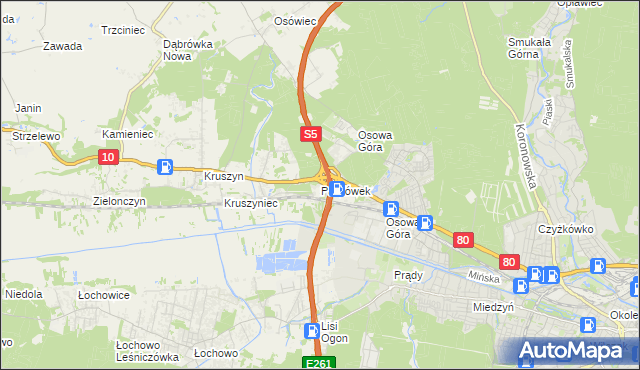 mapa Pawłówek gmina Sicienko, Pawłówek gmina Sicienko na mapie Targeo