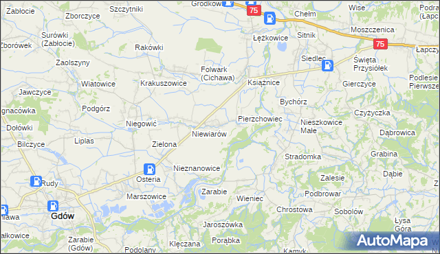mapa Pierzchów, Pierzchów na mapie Targeo