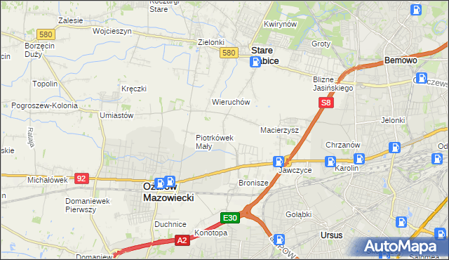 mapa Piotrkówek Duży, Piotrkówek Duży na mapie Targeo