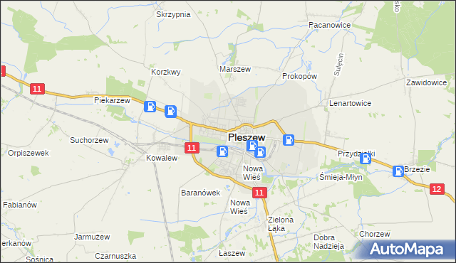 mapa Pleszew, Pleszew na mapie Targeo