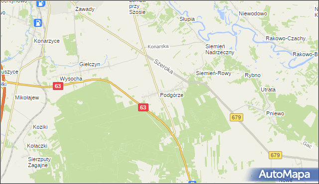 mapa Podgórze gmina Łomża, Podgórze gmina Łomża na mapie Targeo
