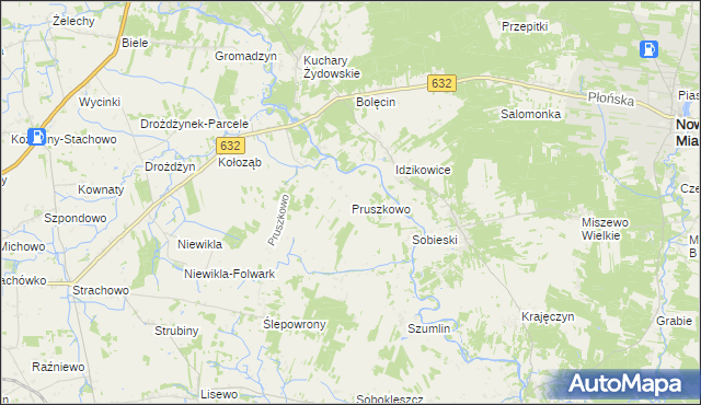 mapa Pruszkowo gmina Sochocin, Pruszkowo gmina Sochocin na mapie Targeo