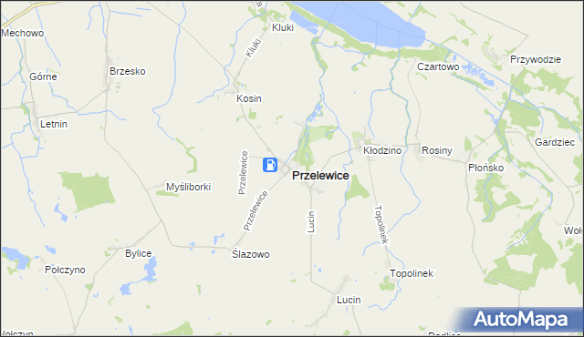 mapa Przelewice powiat pyrzycki, Przelewice powiat pyrzycki na mapie Targeo