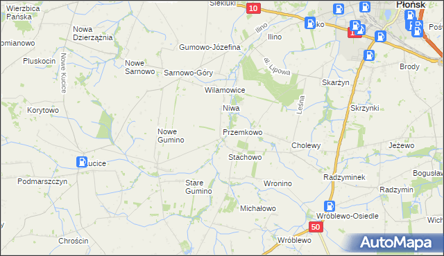 mapa Przemkowo gmina Dzierzążnia, Przemkowo gmina Dzierzążnia na mapie Targeo